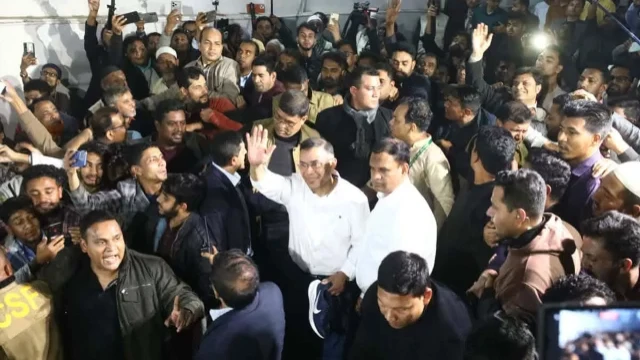 সিলেটে ‘দুলাভাই দুলাভাই’ স্লোগানে সংবর্ধিত তারেক রহমান