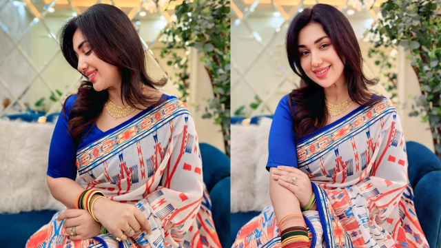 বাঙালিয়ানা সাজে নববর্ষের শুভেচ্ছা জানালেন অপু বিশ্বাস