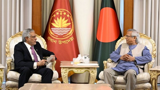 প্রধান উপদেষ্টার সঙ্গে পাকিস্তানের উপ-প্রধানমন্ত্রীর সাক্ষাৎ