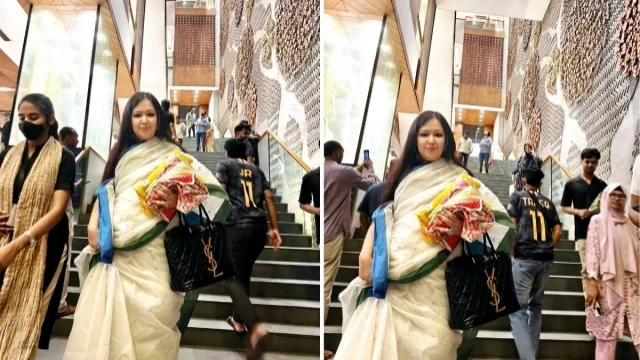 আড়ংয়ে শপিং ব্যাগ না পেয়ে ক্ষুব্ধ রুমিন ফারহানা, হাতে কাপড় নিয়েই শোরুম ত্যাগ