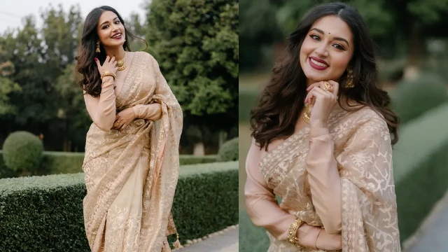 মায়ের শাড়িতে আবেগ ছড়ালেন ফারিণ