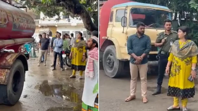 মানিকগঞ্জের শিবালয়ে আওয়ামী লীগ নেতা রহিম খানের মালিকানাধীন 'রুমি ফিলিং স্টেশন' থেকে সাড়ে ৪ হাজার ল...