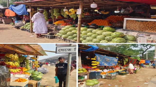 গাইবান্ধায় উচ্ছেদ আতঙ্কে ফুটপাতের ফল ব্যবসায়ীরা, পুনর্বাসনের দাবি