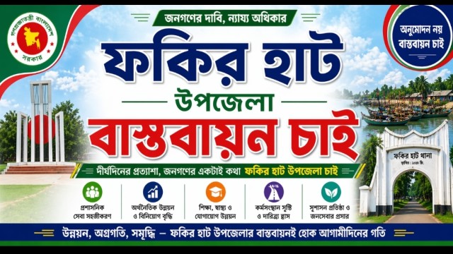 দুই দশকেও বাস্তবায়ন হয়নি ফকিরহাট উপজেলার দাবি , ক্ষোভ বাড়ছে স্থানীয়দের