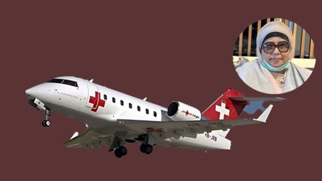 খালেদা জিয়া চিকিৎসার জন্য লন্ডনে—মঙ্গলবার ঢাকায় পৌঁছাবে এয়ার অ্যাম্বুলেন্স