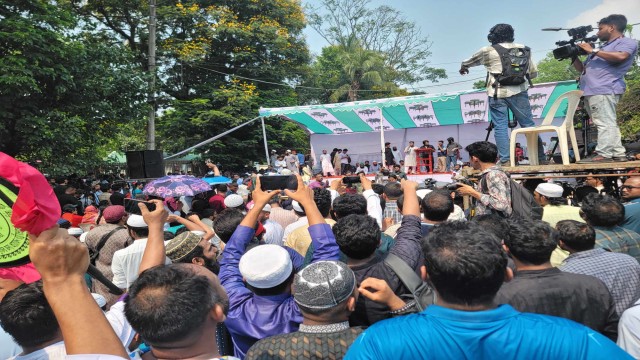 আওয়ামী লীগ নিষিদ্ধের দাবিতে সমাবেশ শুরু