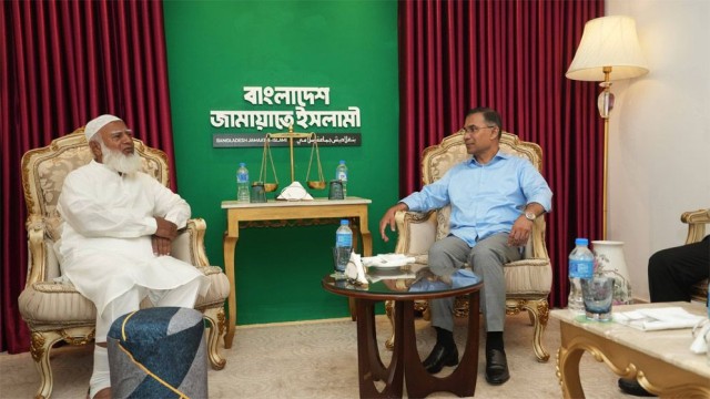 জামায়াত আমিরের বাসভবনে সাক্ষাৎ করলেন তারেক রহমান
